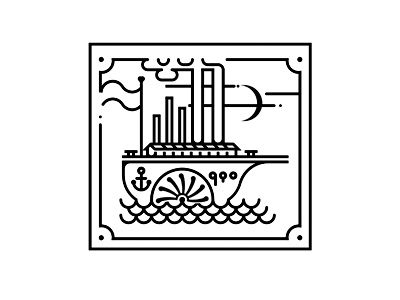 Steamship logo boat graphic line logo ship steamship