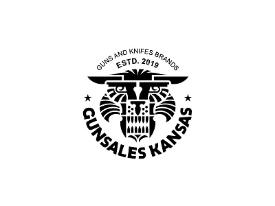 GUNSALES cat gun knife logo shop