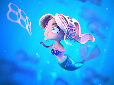 Sirena - tika 3d 3d model cartoon character design climate change cute ilustration kawaii mermaid sirena