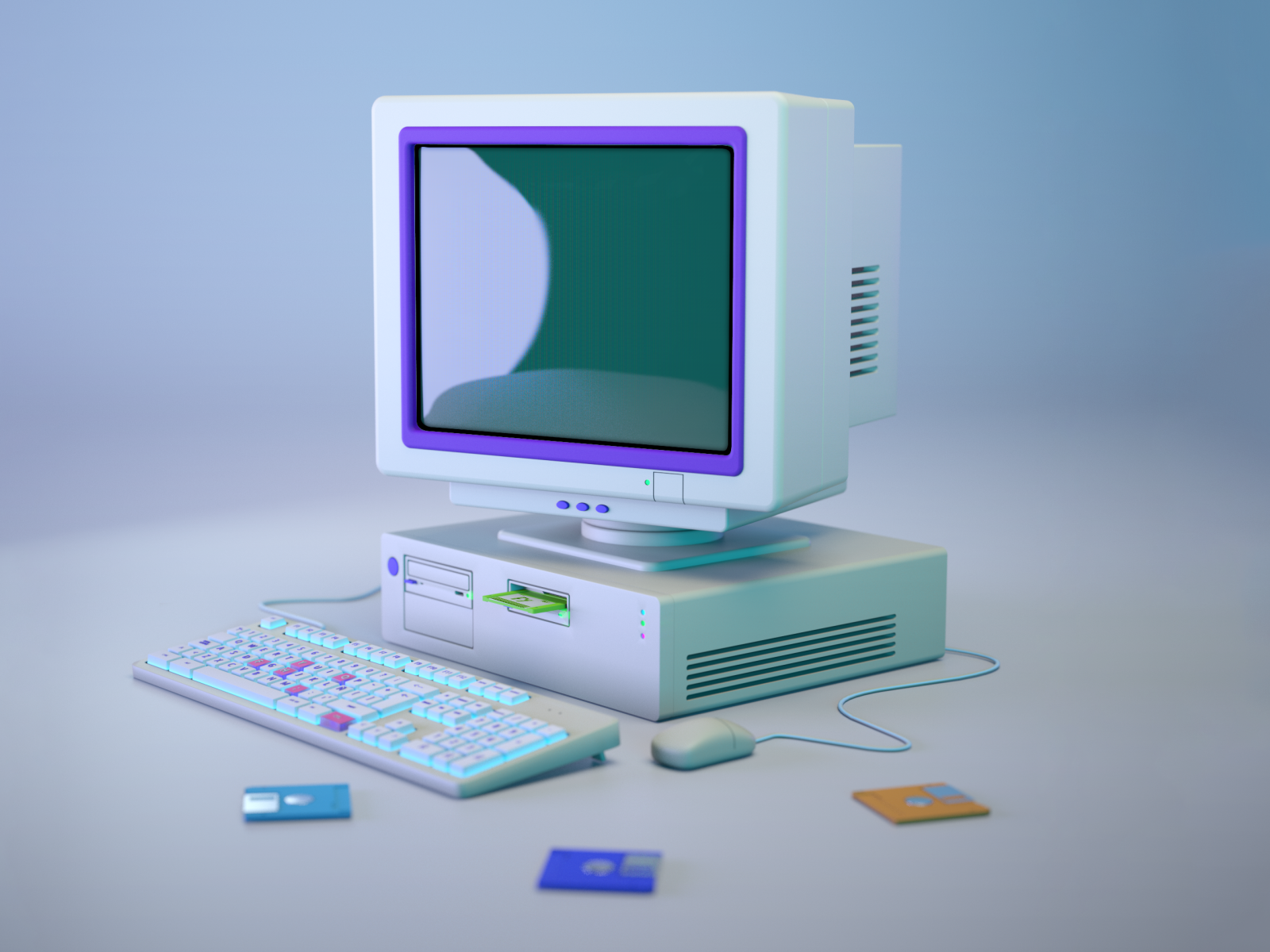 Retro computer by Luigi Palacios on Dribbble