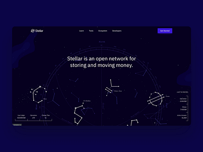 Hey Dribbble! 🚀 animation blockchain crypto designmotion fintech homepage stellar ui ux web