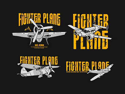 Fighter plane aircraft bundle custom design fighter plane icon illustration logo typeface typography world war ii