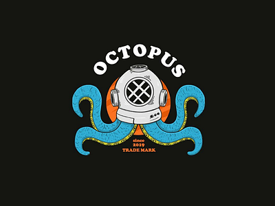 Divers Octopus brand clothing design divers diving etc illustration octopus sea typeface typography