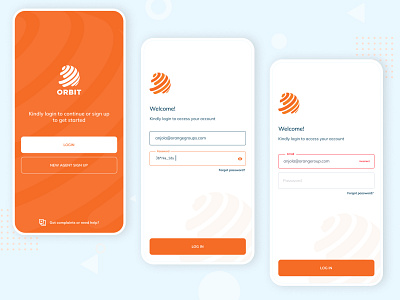 Orbit Mobile App - Login Screen