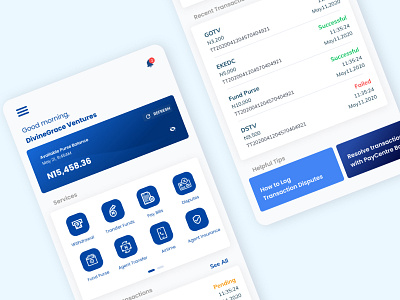 New Dashboard Design for PayCentre Africa App