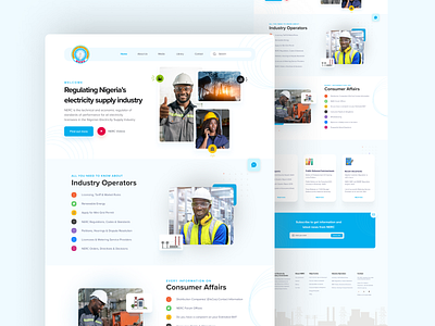 Redesigned Landing Page for NERC app branding company website design electricity energy graphic design illustration landing page minial power typography ui ux vector website