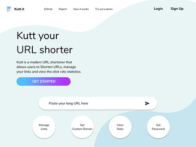 Landing Page Re-design of Kutt.it app branding corporate design corporate identity design flat icon identity branding minimal ui ux vector web website