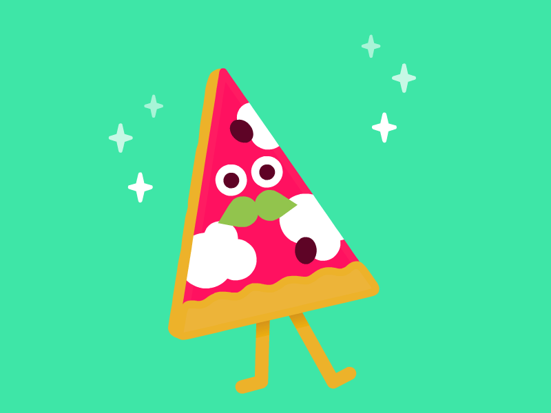 Pizza Party animation app design illustration vector