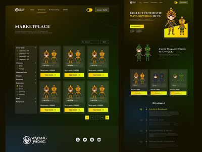Wayangwong NFT app blockchain design game landing page nft ui ui ux ui design ux web design