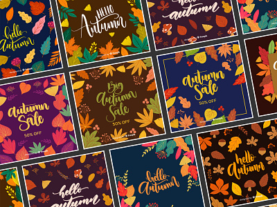 Autumn Season Sale ads autumn autumn flyer autumn leaves banner design floral freepik halloween handlettering hello illustration lettering poster promotional sale season typography vector warm colors