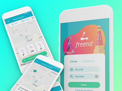 Freend app design scooter ui ux