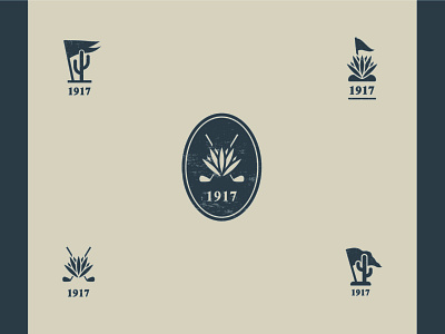 1917 adobe adobe illustrator agave branding cactus design flag flat golf golf club graphic design logo logosystem plants pllant vector