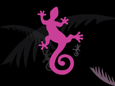 Jungle life black bright cuteness dangerous design difference graphic illustration lizard nature pink