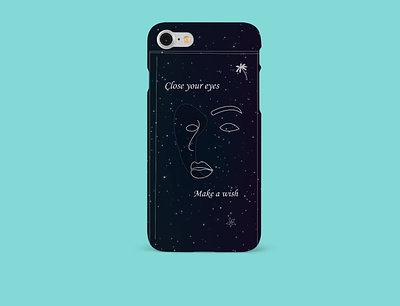 Phone case design design dream face fantasy fashion girl graphic illustration line lineart star vector