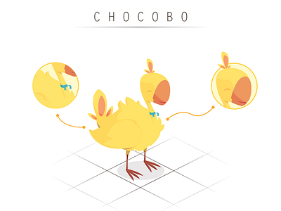 Chocobo 3d character design illustration illustrator isometric monster photoshop vector