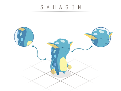 Sahagin 3d character design illustration illustrator isometric monster photoshop vector