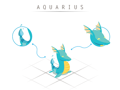 Aquarius 3d character design illustration illustrator isometric monster photoshop vector