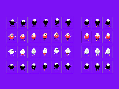 Character sprite sheet animation art direction css design illustration run cycle svg