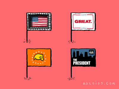 Trump’s redesigns of USA flag advertising art direction branding design flag graphic graphic design illustration logo trump