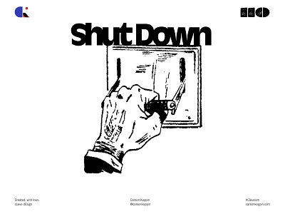 SHUTDOWN cleveism comic contrast daily post daily poster daily ui challenge dailyposter design flat government graphic graphic design graphicdesign grunge monochrome rough sampled shutdown simple switch