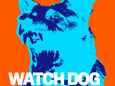 WATCH DOG 01 angry dog cleveism contrast contrasting daily poster dailyposter design dog flat graphic graphic design graphicdesign graphics design halftone halftone def halftones hip hop simple watch dog without warning