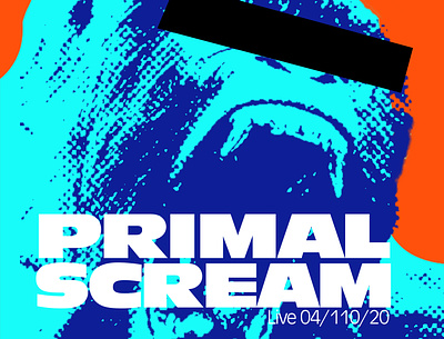 PRIMAL SCREAM 01 angry poster cleveism concept concept poster concert poster contrast contrasting daily poster dailyposter design digital digital poster flat gorilla gorilla angry graphic graphic design graphicdesign primal scream simple