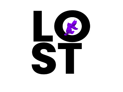 LOST 2d cleveism contrast contrasting daily poster dailyposter design fish fish art flat goldfish graphic graphic design graphicdesign monochrome purple fish simple typographic typography typography art