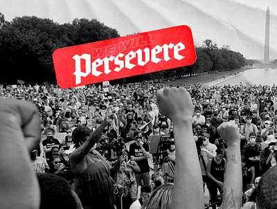 WE WILL PERSEVERE brand cleveism contrast daily post daily poster dc design flat graphic graphicdesign movement new political progressive revolt revolution simple texture washington