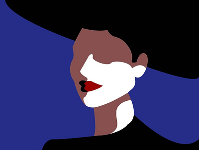 A Woman's Face abstract album art contrast design face flat graphic illustration illustrator lipstick portrait simple vector woman woman illustration