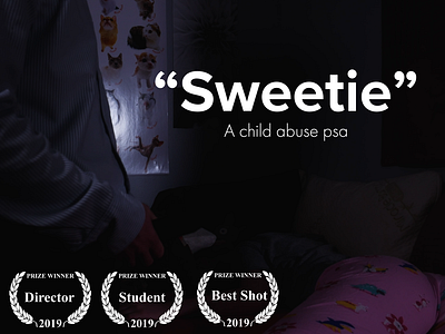 "Sweetie" cover image abuse ad advertisement branding child children information informative portfolio psa student film video