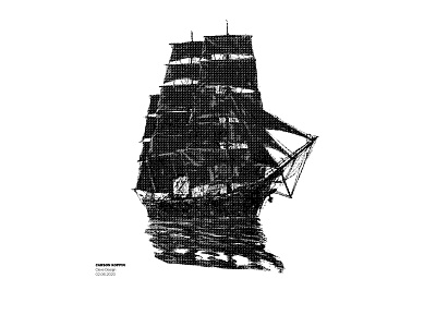 DITHERED DINGHY boat branding cleveism contrast daily daily post daily poster dailyposter design dither flat graphic graphic design graphicdesign graphicsdesign halftone pirate sea ship simple