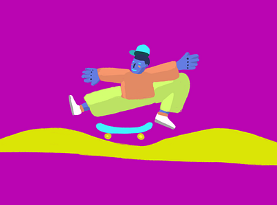 Ollie character design drawing funk illustration illustrator procreate skate skater sketch