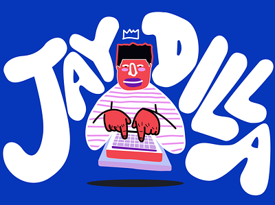 Jay Dilla animation beat beatmaker blue branding design detroit dj flat flat illustration illustration illustrator jay dila jdill logo minimal mpc music typography vector
