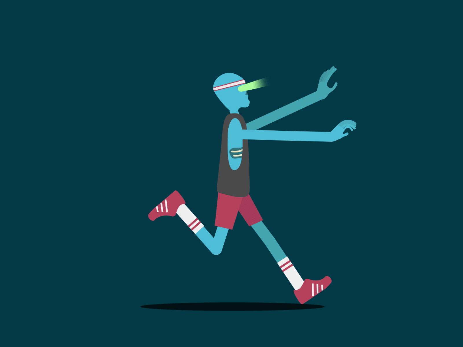 zombie run cycle animation cycle flat head horror illustration minimal palette run vector walk walkcycle zombie zombies
