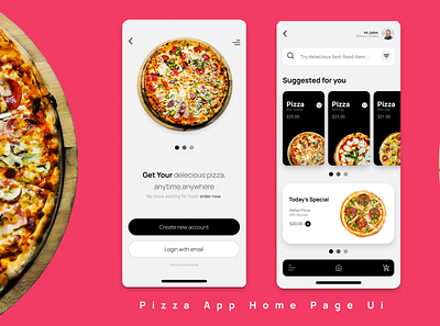 Pizza App Ui abstract app creative design food food app food delivery foodie minimalist ui ui ux uidesign
