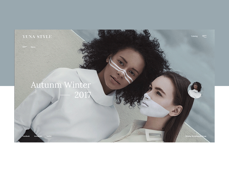 Yuna Style commerce design fashion free freebie minimalism shop simple site slider store web