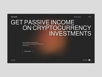 K&G Capital first concept animation corporate crypto design invest onepage typography ui ux web
