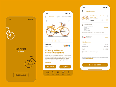 Chariot Bike App Checkout UI app bicycle bicycle logo bicycle shop bike bike logo checkout cycling mobile mobile ui store