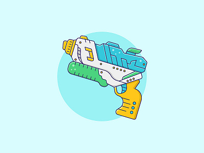 Water Gun Illustration cartoon gun icon illustration modern toy water gun