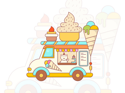 Ice Cream Illustration design dribbble flat illustration food graphic design ice ice cream icon illustration modern illustration myicon ui design