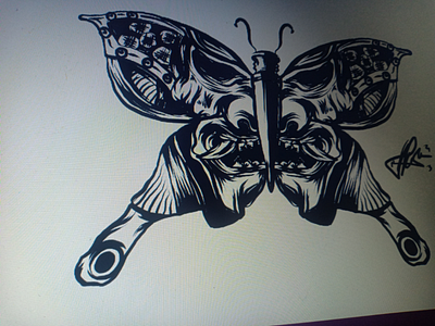 Artwork butterfly and shogun art black butterfly draw drawing grey sepetxambil shogun tatto tribal vektor