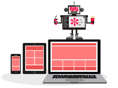Responsive design illustration design digital illustration mobile responsive robot tablet