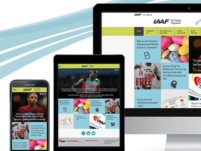 IAAF Responsive Website antidoping athletes athletics iaaf illustration mobile responsive sports tablet web website