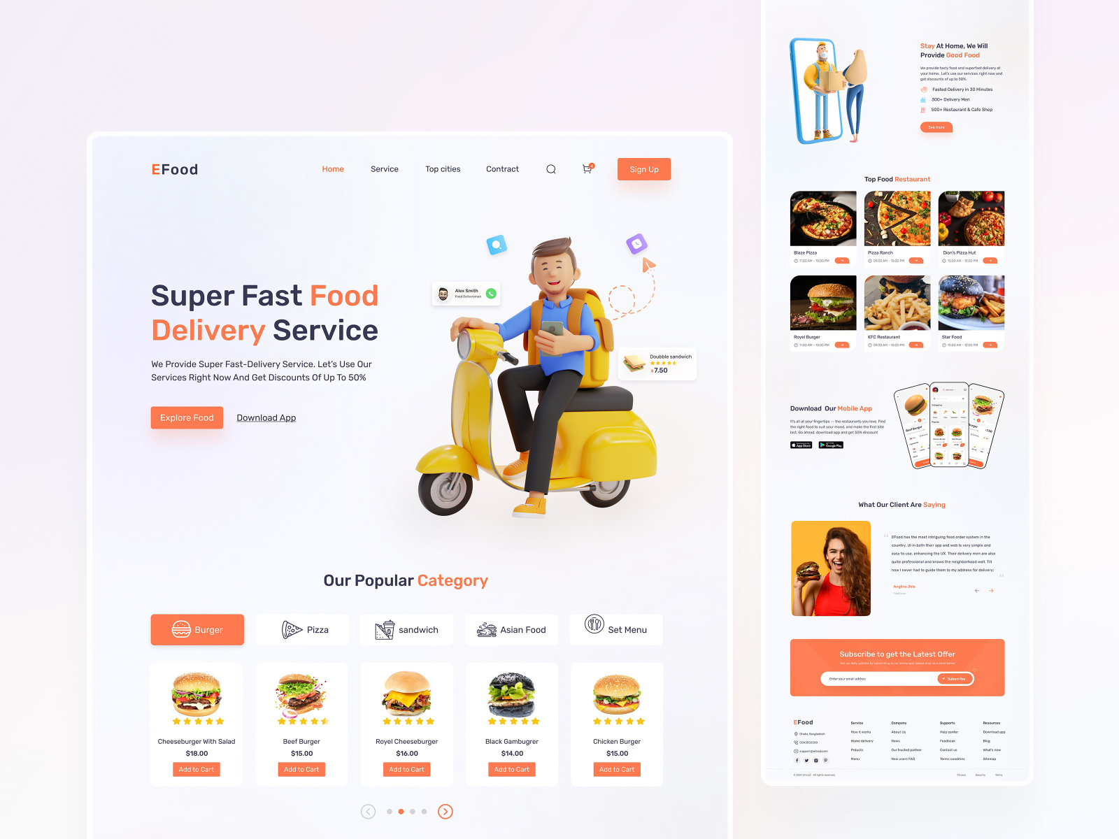 Food delivery Landing Page Web Design by Sohag Islam for Gravity ™ on ...