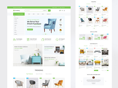 E-commerce Furniture Store Landing page cart commerce dropshipping e commerce ecommerce ecommerce business ecommerce ui templates ecommerce website furniture landing page online shopping online store shopify shopify store shopify theme store ui design ux design web design woocommerce
