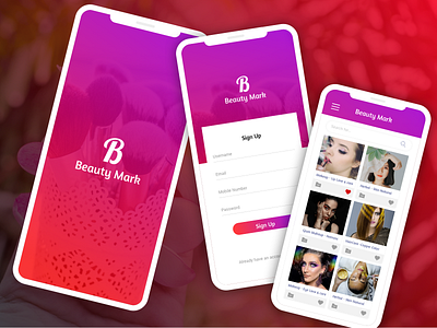 Beauty App app design beauty beauty logo beauty salon illustration login screen mobile app uiux uxdesign