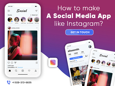 Social Media App app design banner design social media posts