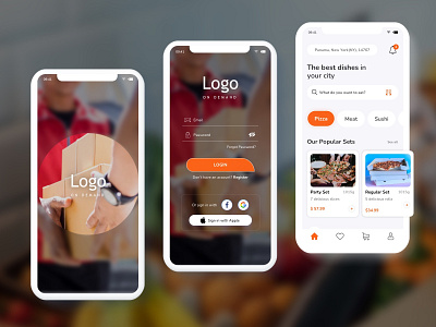 On Demand Mobile App food app homescreen mobile apps on demand on demand app