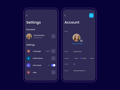 Dark Mode UI app design darkmode design night mode ui