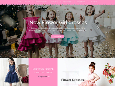 Girl Flower Dresses ecommerce kids wear webdesign